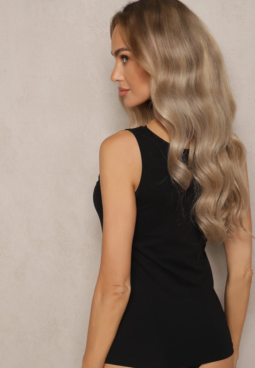 Czarny Top Bawełniany Kasione