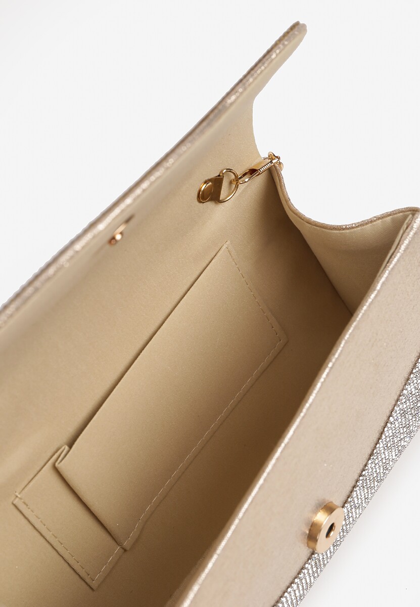 Srebrno-Złota Mała Torebka z Rączką i Łańcuszkiem na Magnes z Cyrkoniami Fanatia