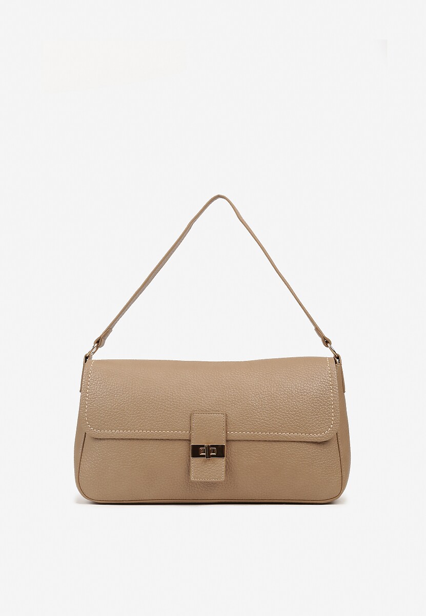 Bordowa Torebka Prostokątna na Ramię Ozdobiona Metaliczną Aplikacją Aderrive