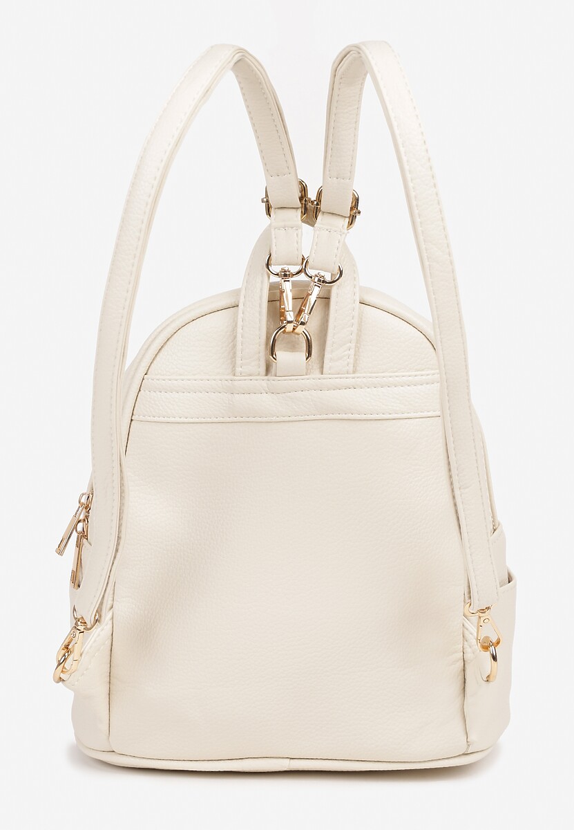 Jasnobeżowy Plecak z Metalicznym Zdobieniem Efarinia