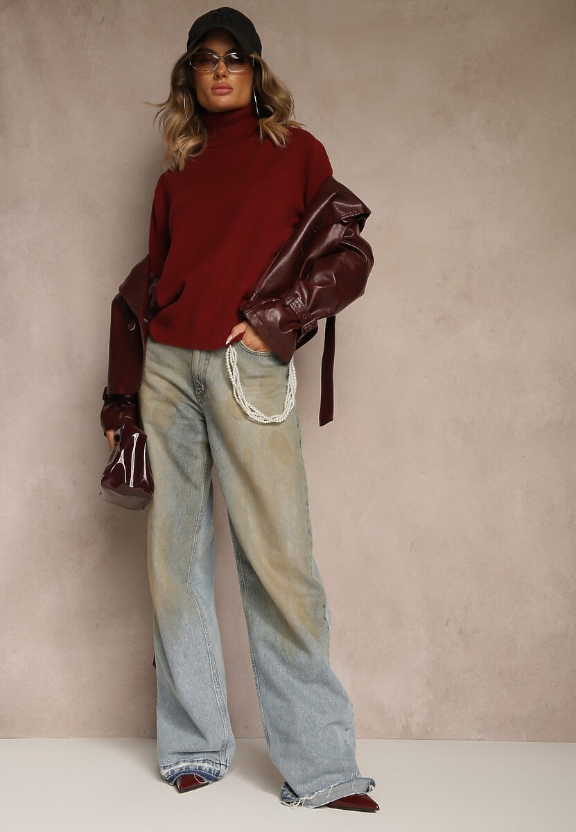 Czarny Golf z Wełną i Wiskozą Olmeze