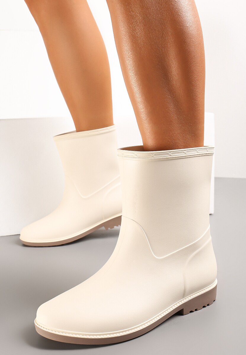 Białe Gumowe Kalosze do Łydki Pirena