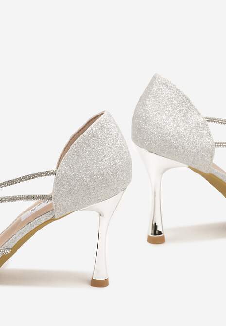 Srebrne Brokatowe Szpilki z Cyrkoniowym Zdobieniem Dolerra