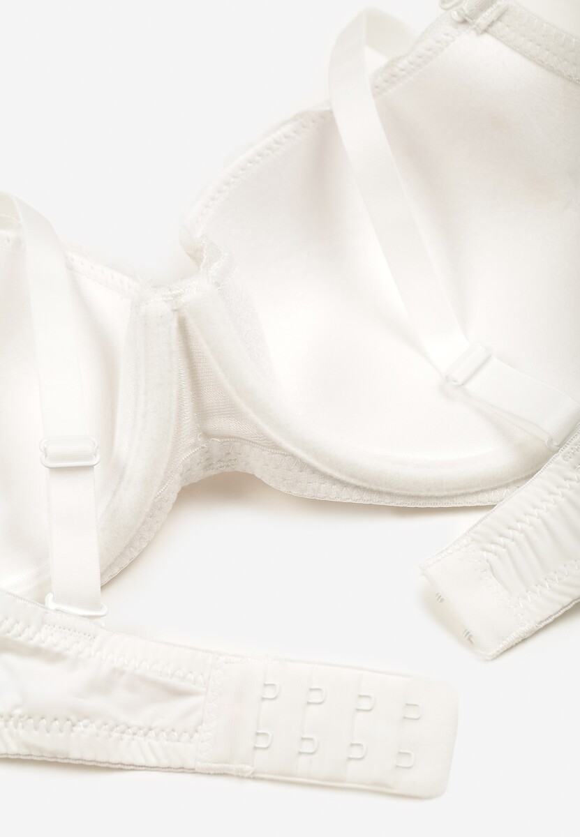 Jasnobeżowy  Koronkowy Biustonosz z Ramiączkami z Regulacją Nealianna