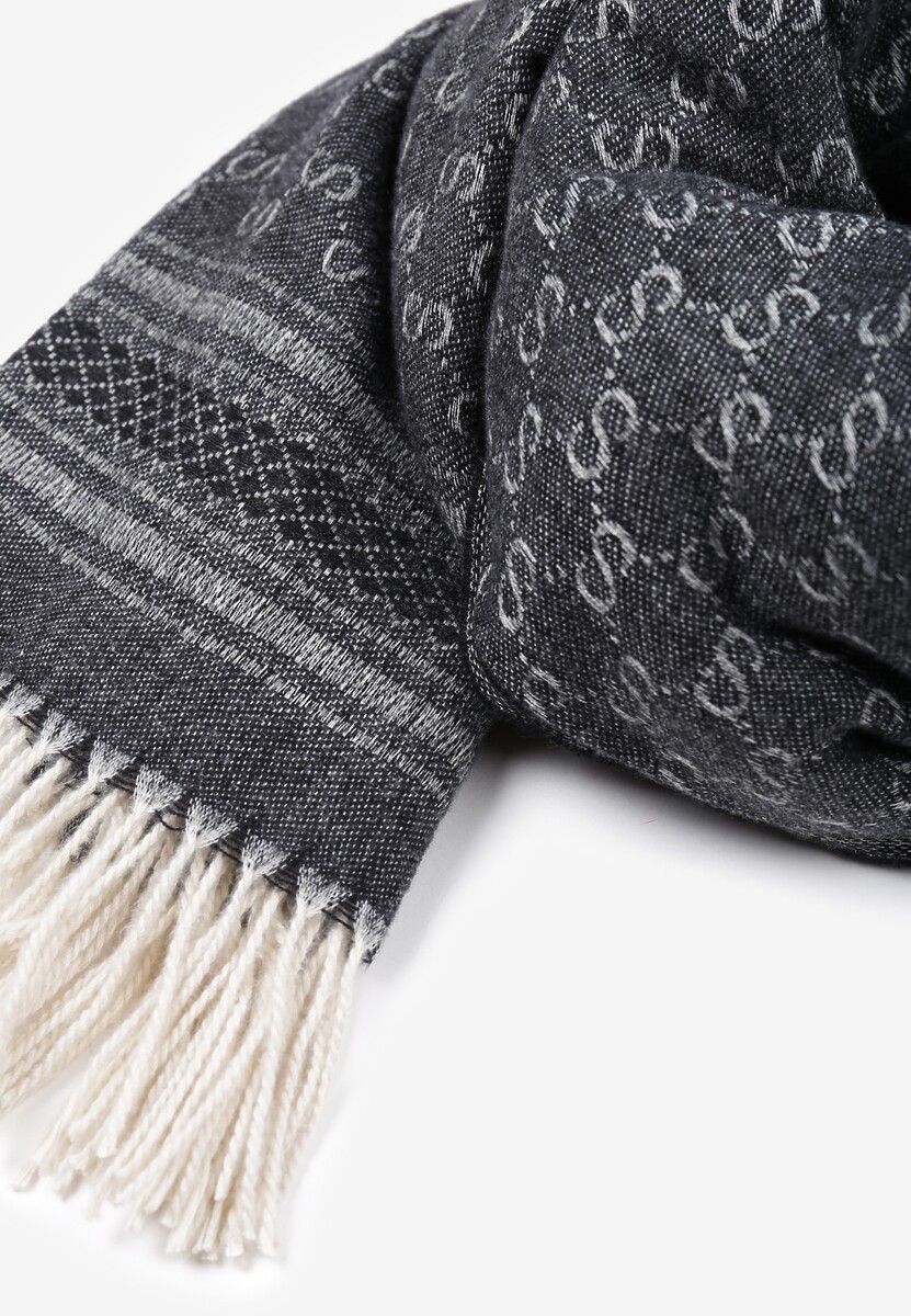 Ciemnoszary Szalik z Frędzlami Nurzhan