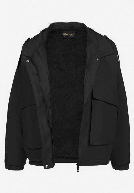 Czarna Kurtka z Futerkiem Morgaia