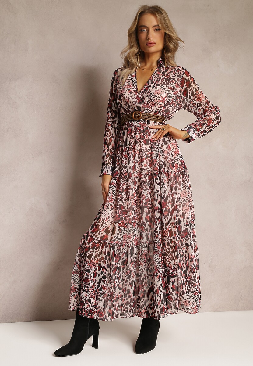 Brązowo-Beżowa Sukienka Hellanassa