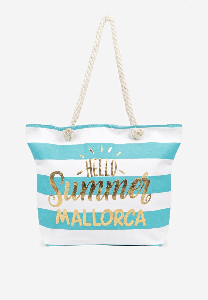 Różowa Torebka Ozdobiona Sznurkiem Napisami i Paskami Revandellea