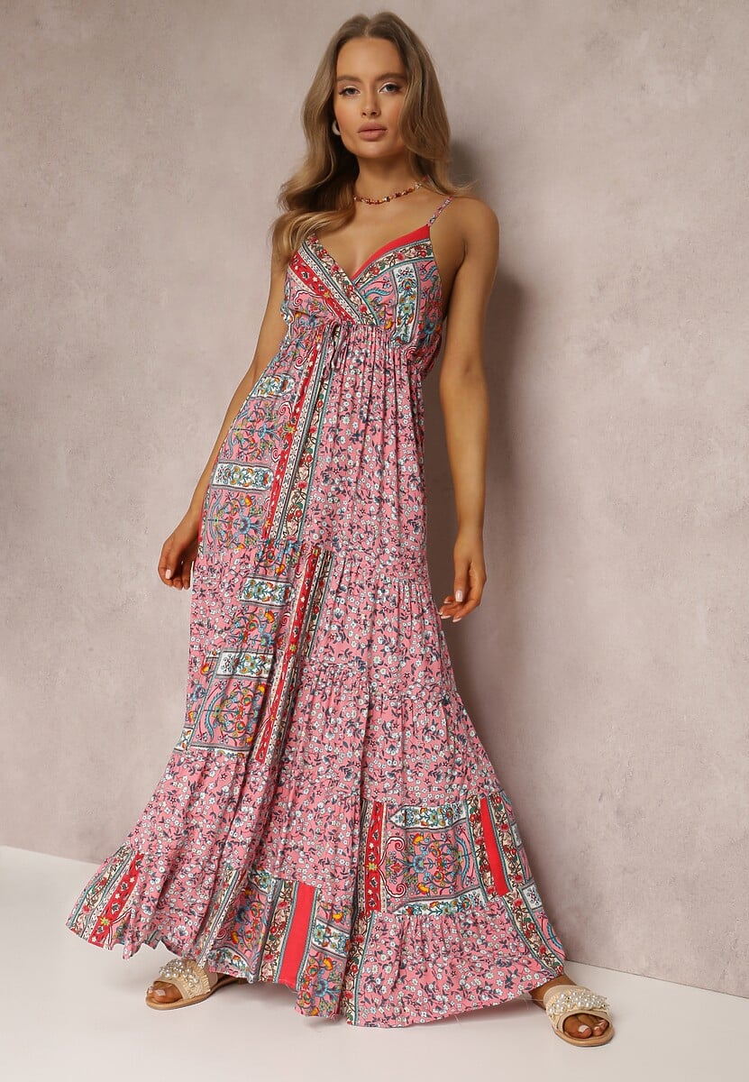 Granatowa Sukienka z Wiskozy Fihi