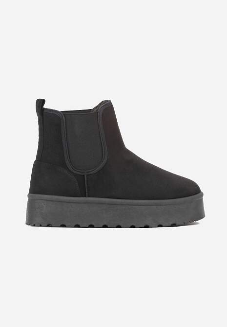 Czarne Śniegowce na Platformie Typu Sztyblety Ahelina