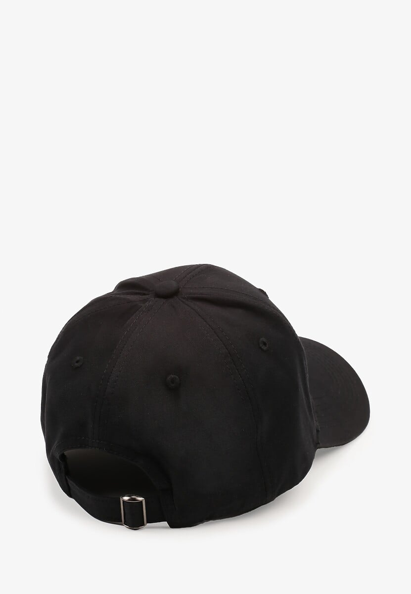 Czarna Czapka z Bawełny z Daszkiem i Napisem Mirazi