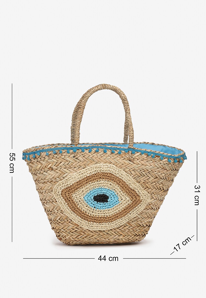 Beżowa Torebka na Ramię w Stylu Boho z Wyszywaną Aplikacją i Frędzlami Oanesa