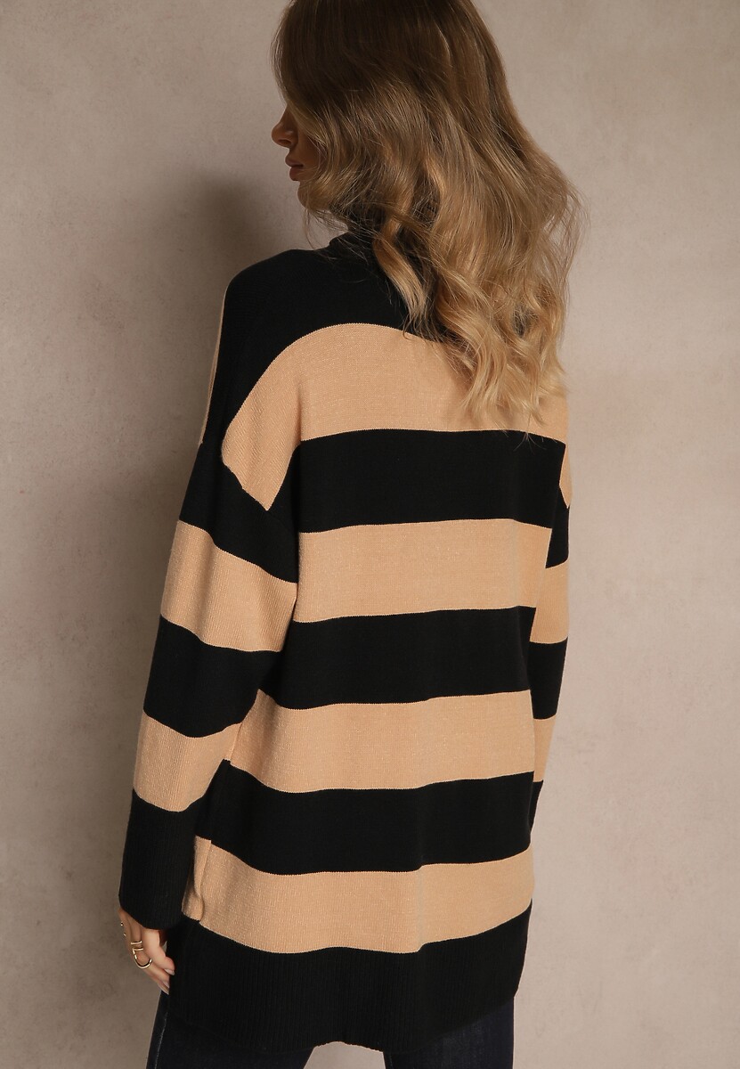 Czarny Golf Ozdobiony Paskami Raluna