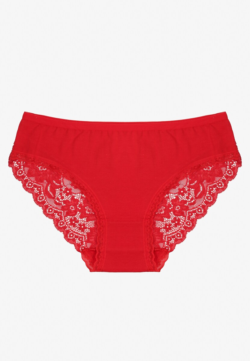 Białe Majtki Figi z Koronkowymi Wstawkami Amiora