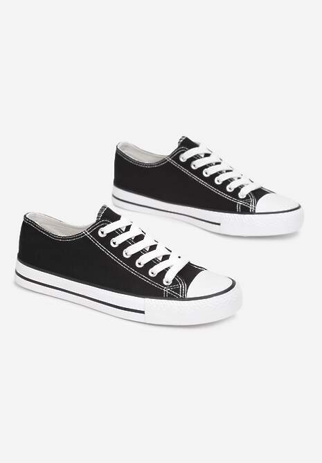 Czarne Klasyczne Trampki z Niską Cholewką Darling Tyrel