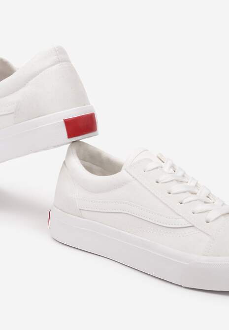 Białe Tenisówki z Boczną Naszywką Simeris