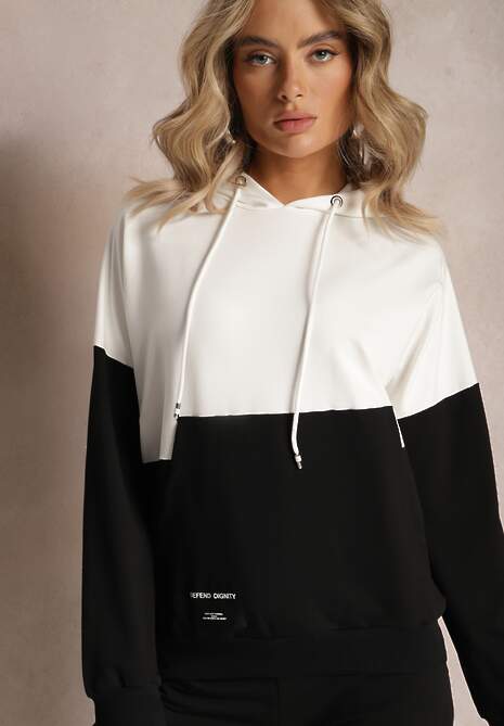 Czarny Bawełniany Komplet Dresowy z Bluzą i Spodniami Terinna