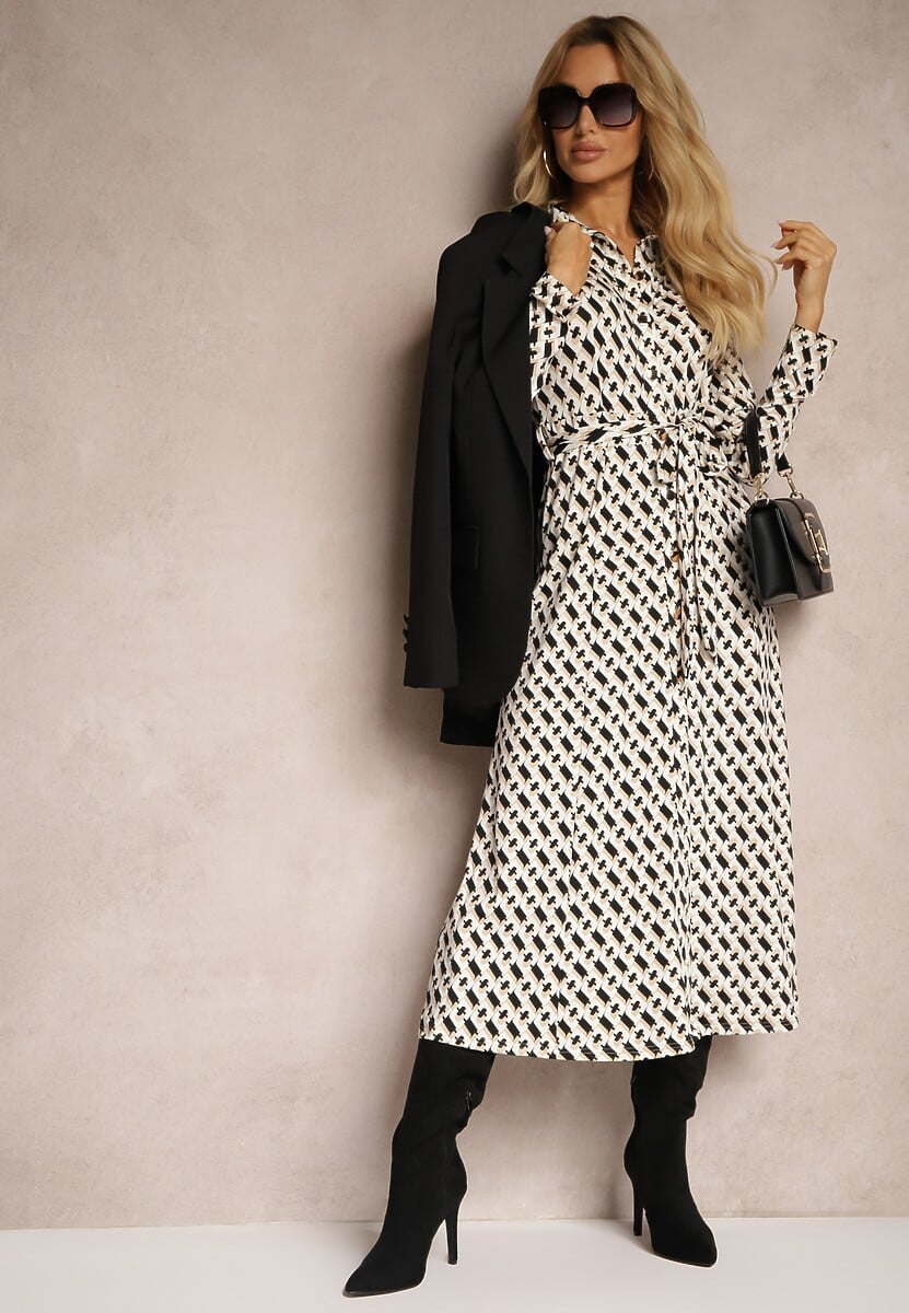 Beżowa Sukienka Thronthise