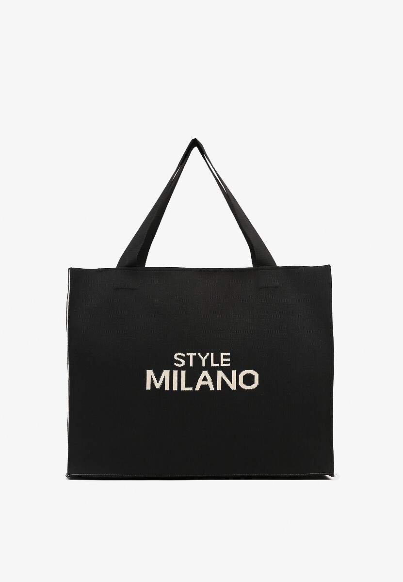 Beżowa Torebka o Modelu Shopper z Suwakiem i Napisem Salisella