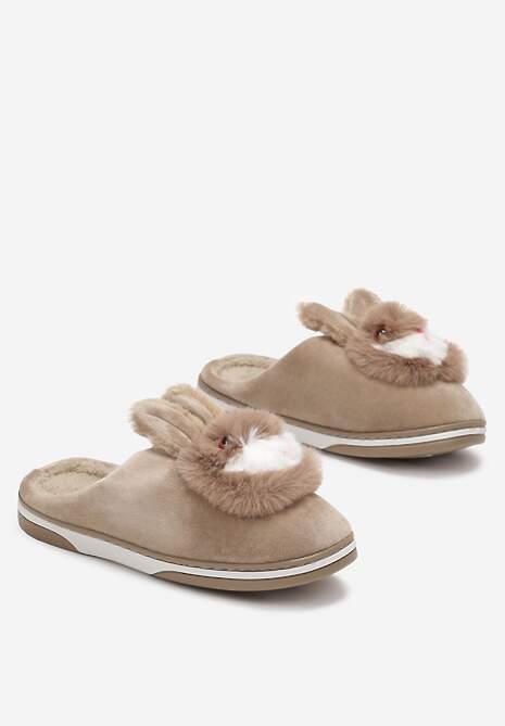 Ciemnobeżowe Kapcie Antinna