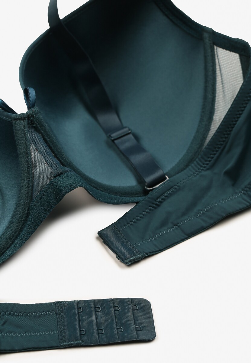 Ciemnozielony Biustonosz Ozdobiony Koronką Full Cup Pasecia