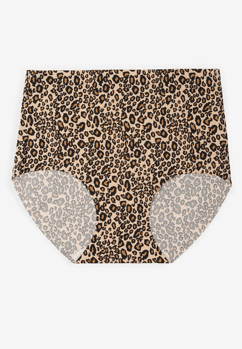 Czarno-Beżowe Bezszwowe Majtki Figi High Waist Dolevia