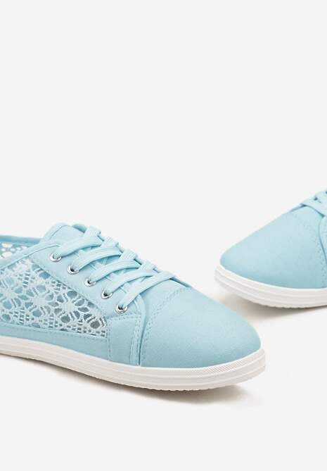 Niebieskie Tenisówki z Ażurowymi Wstawkami Po Bokach Salessa