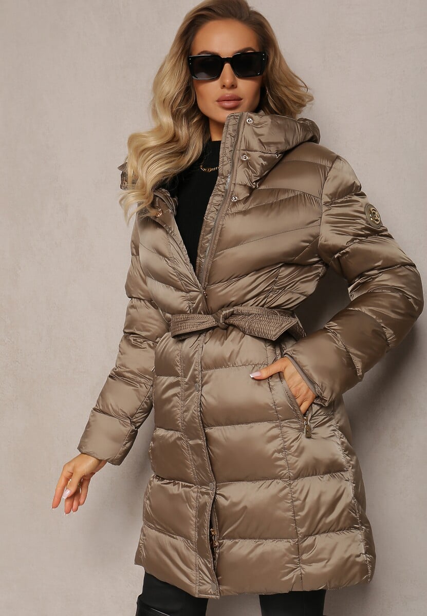 Brązowe Śniegowce z Ekozamszu Zdobione Futerkiem i Paskiem ze Sprzączką Leathor