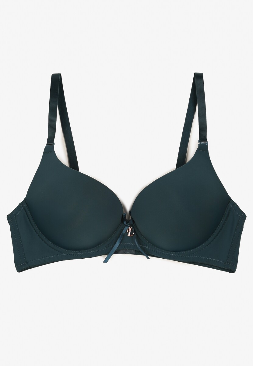 Ciemnozielony Biustonosz z Gładkim Wykończeniem i Odpinanymi Ramiączkami Salireva