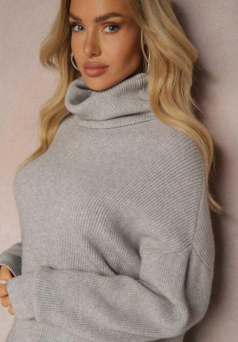 Szary Golf z Domieszką Wiskozy i Kaszmiru Azivara