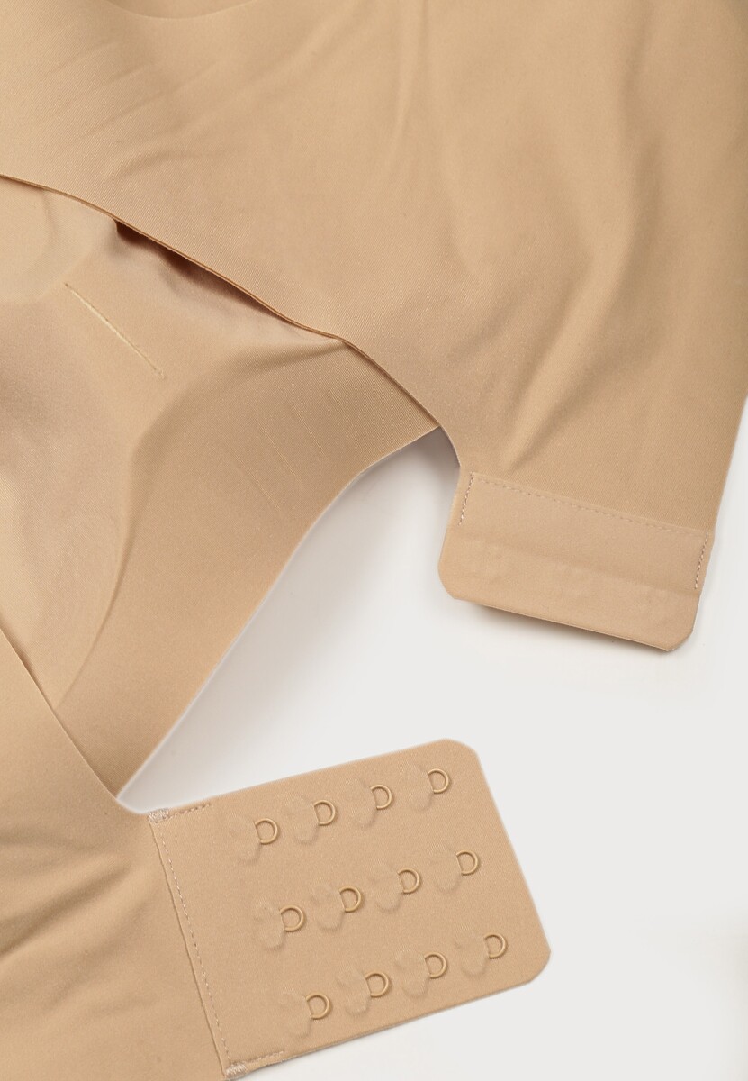 Beżowy Gładki Biustonosz Typu Braletka Harises