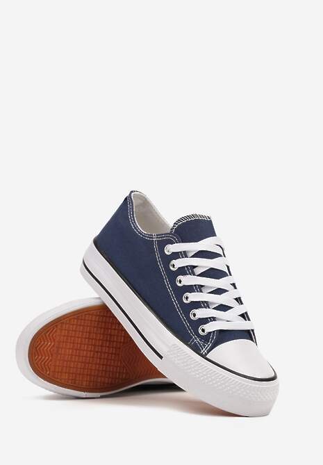 Granatowe Klasyczne Trampki Przed Kostkę Xarosa