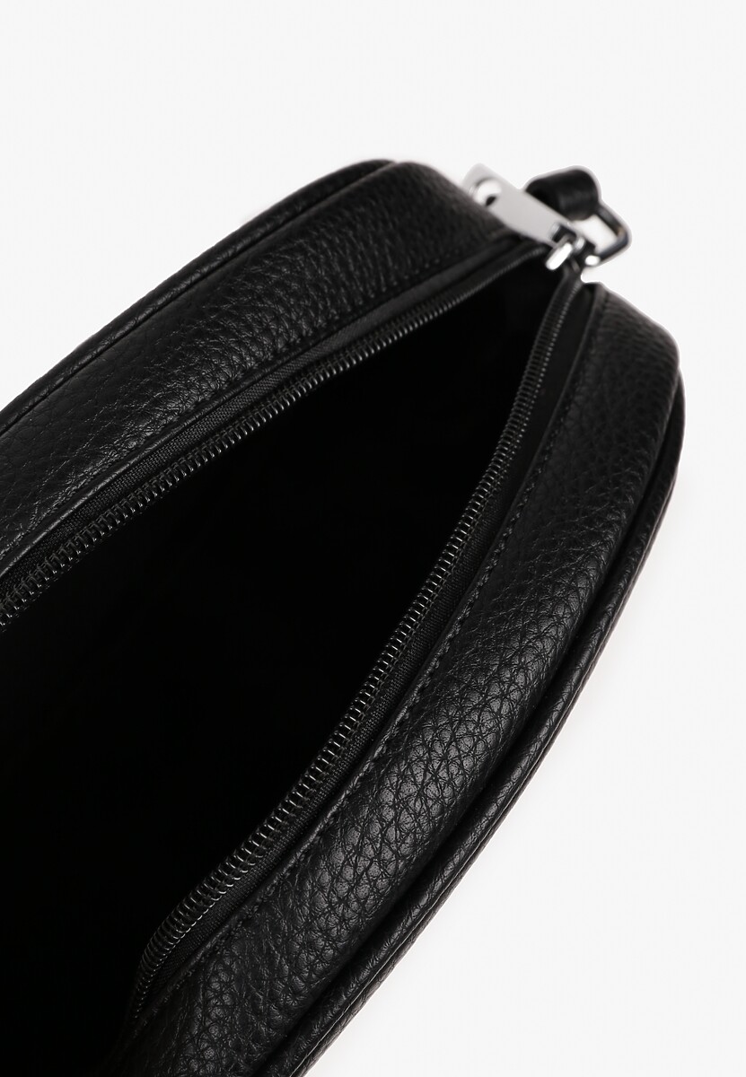 Czarna Okrągła Torebka na Pasku z Kieszonkami Malireia