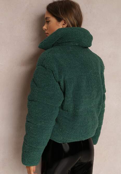 Zielona Kurtka Futerko Teddy Voicha