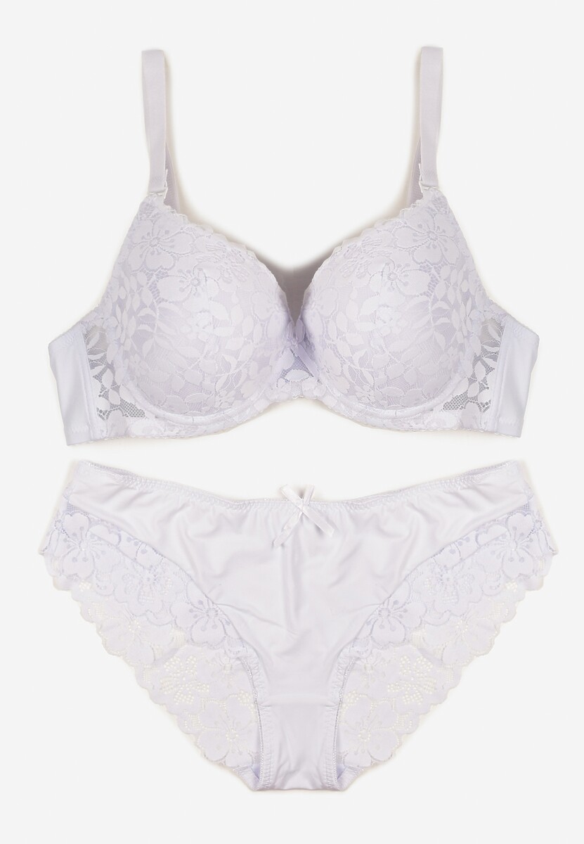 Czarny Koronkowy Komplet Biustonosz i Majtki Figi w Klasycznym Stylu Ezirene