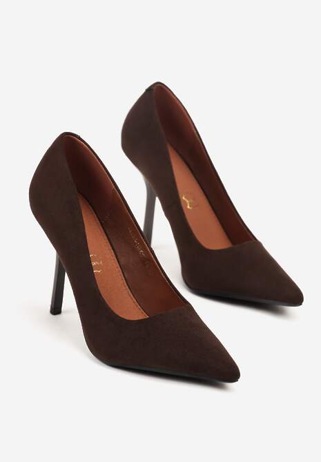 Brązowe Szpilki Vices w Klasycznym Stylu ze Skórzaną Wkładką Verile