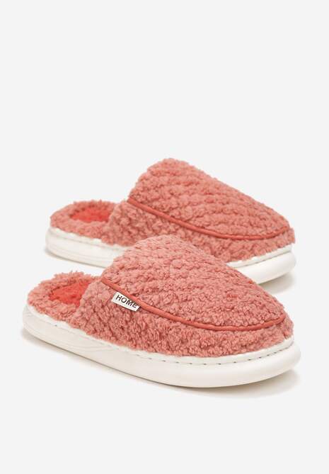 Czerwone Kapcie z Miękkiego Kożuszkowego Futerka Lilissa