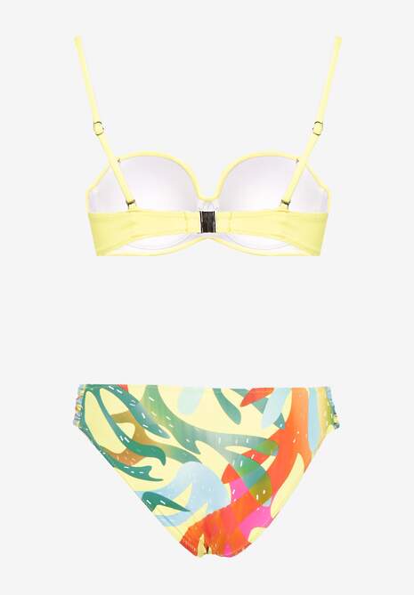 Żółte Bikini Marszczony Biustonosz i Majtki Typu Figi Salenthia
