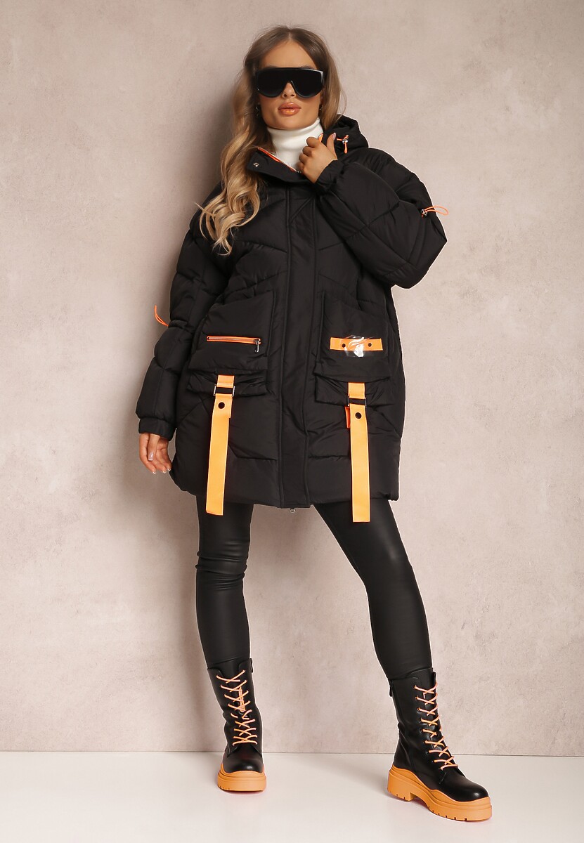 Czarna Kurtka Pikowana Kagia