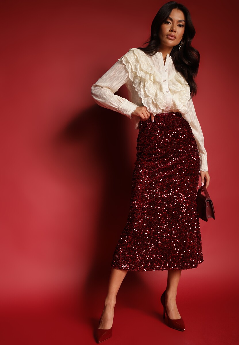 Fioletowa Koszula z Błyszczącą Nitką i Haftowanymi Wstawkami Daizee