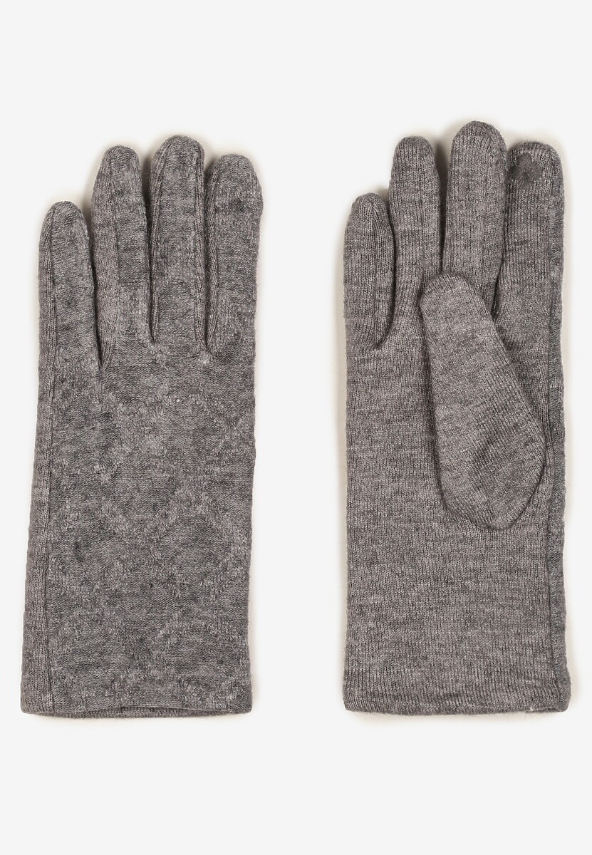 Bordowe Dzianinowe Casualowe Rękawiczki z Bawełną Zinnithoa