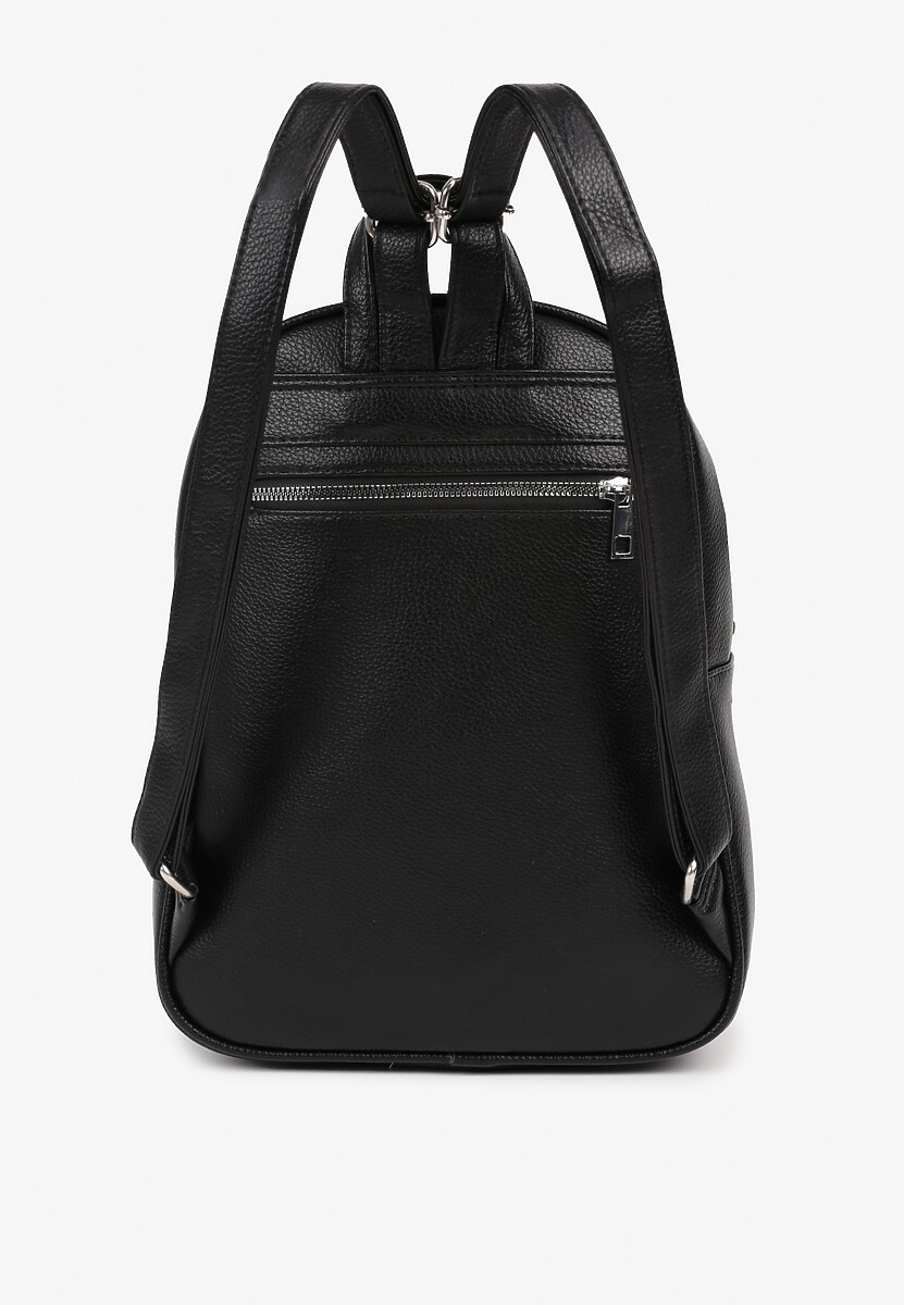 Czarny Trapezowy Plecak z Suwakiem z Frędzlami Idassea