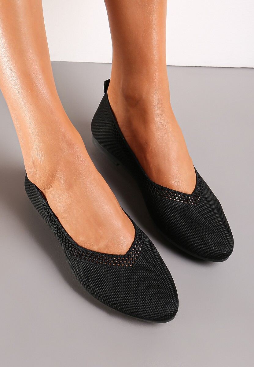 Różowe Płaskie Balerinki Plecione z Ozdobnymi Wycięciami Daniya