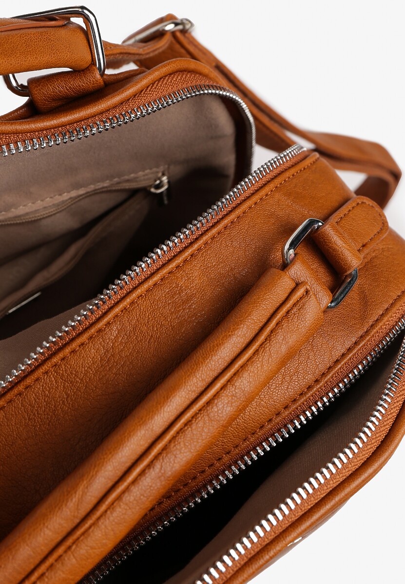 Jasnobrązowy Trapezowy Plecak z Dwiema Komorami i Rączką Damilora