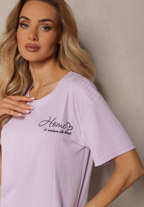 Jasnofioletowy Komplet Piżamowy 2-częściowy Iodia