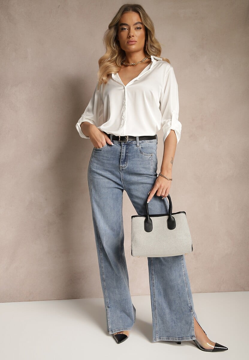 Biała Klasyczna Koszula z Kołnierzykiem Kassinea