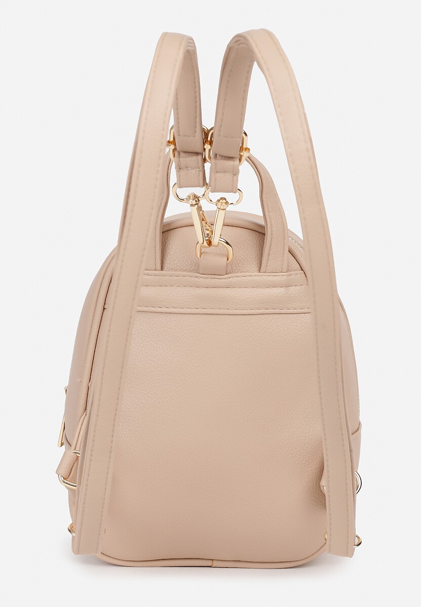 Beżowy Casualowy Plecak z Regulowanymi Odpinanymi Paskami Nelarise