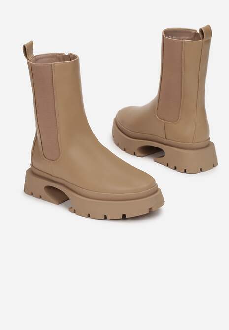 Ciemnobeżowe Botki Nasreen