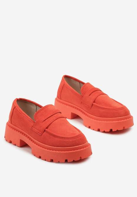 Pomarańczowe Wsuwane Mokasyny Vices na Platformie Dionela