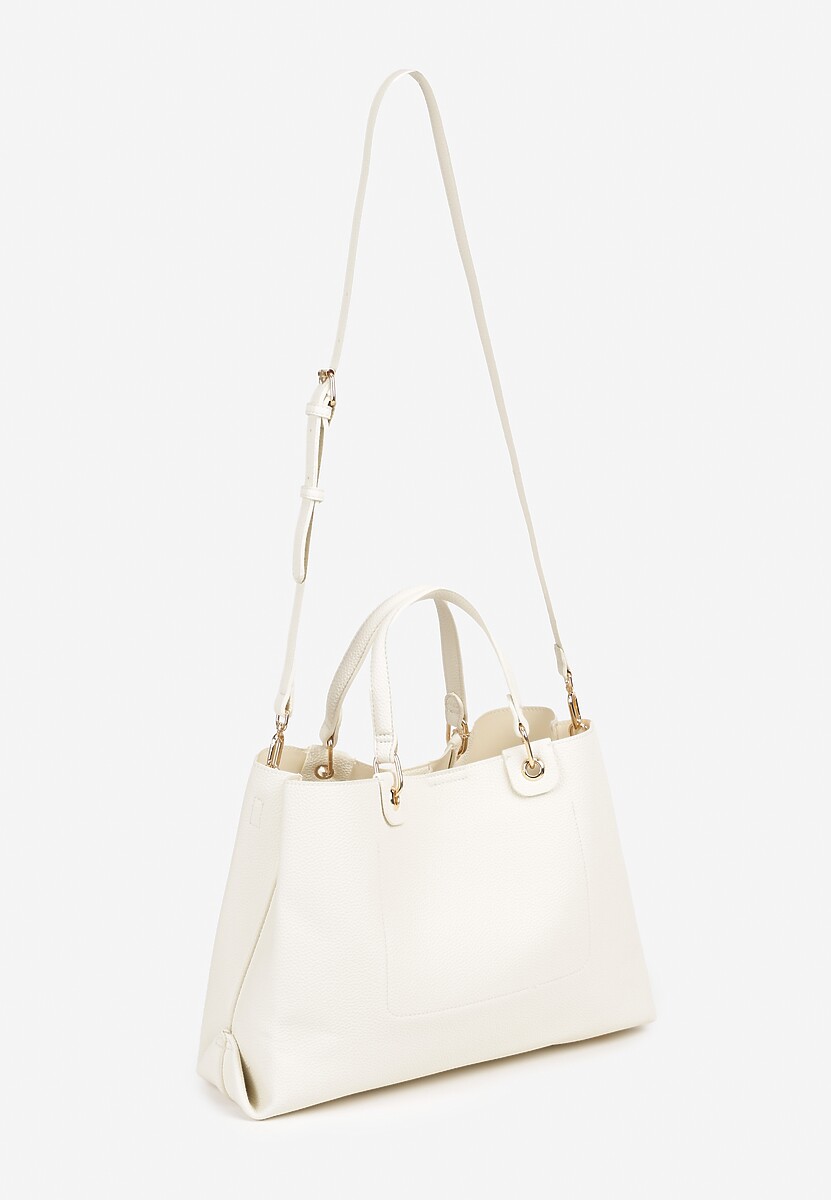 Beżowa Torebka z Regulowanym Paskiem i Metaliczną Ozdobą Isarina